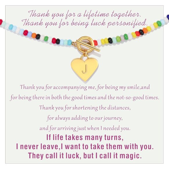 Charming A-Z Initial Gemstone Necklace - Perfect Gift for Sisters and Friends - Picture 2 of 8